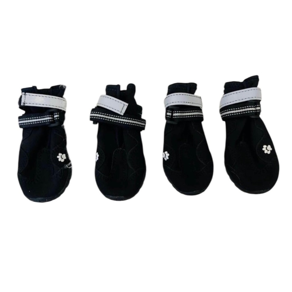 NEW Black Anti-Slip Reflective Dog Boots Shoes Size 3 Pet Gear 25-33 lbs